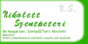 nikolett szentpeteri business card